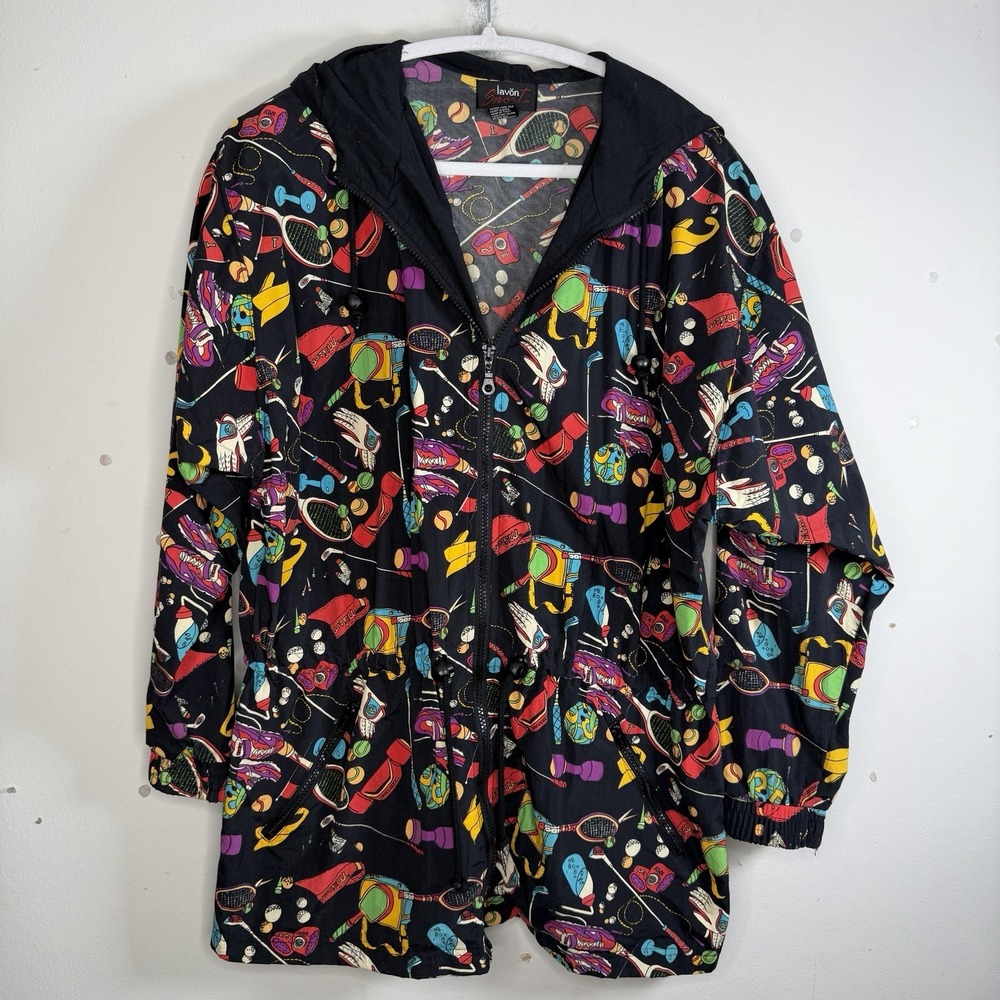 90s Vintage Lavon Sport MED Windbreaker Jacket Tennis Golf Bowling Workout Gym